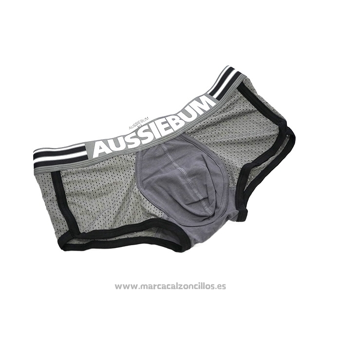 Boxer Aussiebum Hombre Malla Apagado Gris Negro